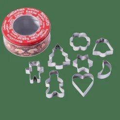 Clearance CASA X-MAS Emporte-pièces Set De 8 En Boîte Métallique Argent