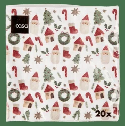 Discount CASA X-MAS VIBE Set De 20 Serviettes Multicolore
