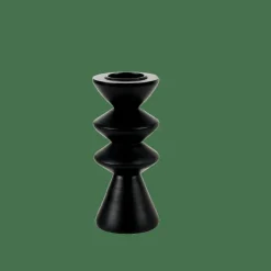 Outlet CASA ZIGZAG Support Bougie Chauffe-plat Noir