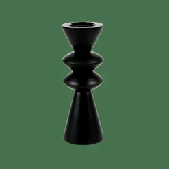 Best CASA ZIGZAG Support Bougie Chauffe-plat Noir